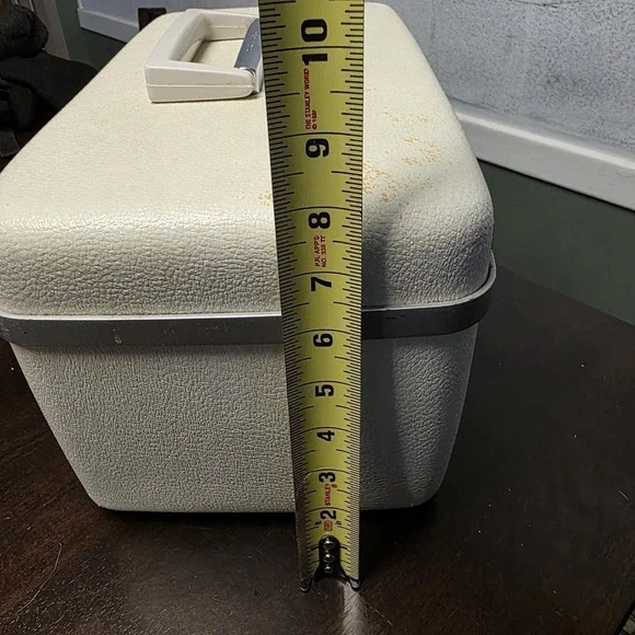 Samsonite Contoura Train Makeup Case Hardshell White Cream Pouch Lining Tray GUC - Picture 11 of 11